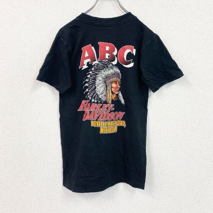 90s　HARLEY DAVIDSON　ハーレーダビッドソン　半袖プリントTシャツ　黒　ブラック　Sサイズ