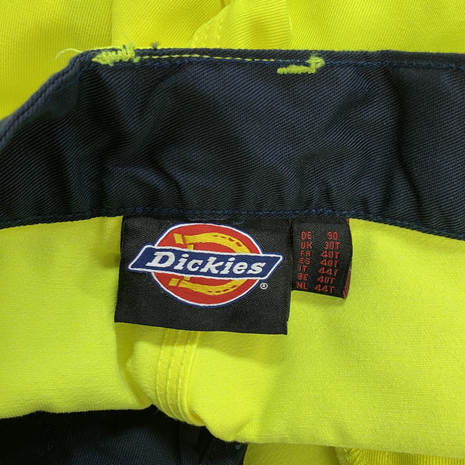 Dickies　ディッキーズ　ヨーロッパ限定企画モデル　Industry Hi-Vis Trousers　ワークパンツ　ジップフライ　蛍光　ネオンイエロー　40Tサイズ