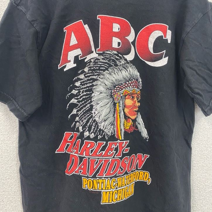 90s　HARLEY DAVIDSON　ハーレーダビッドソン　半袖プリントTシャツ　黒　ブラック　Sサイズ