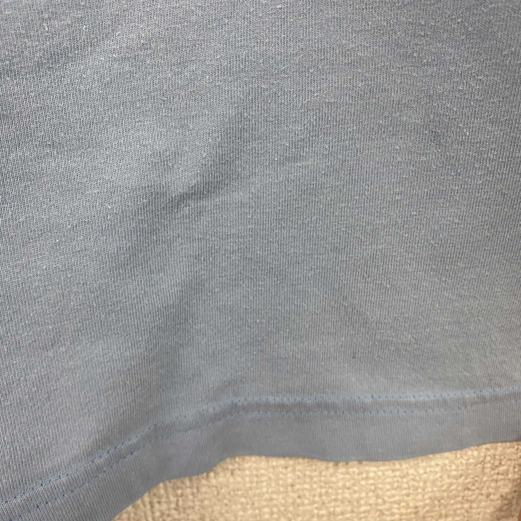 00s　DKNY　ダナキャランニューヨーク　半袖プリントTシャツ　ヴィンテージ　水色　ライトブルー