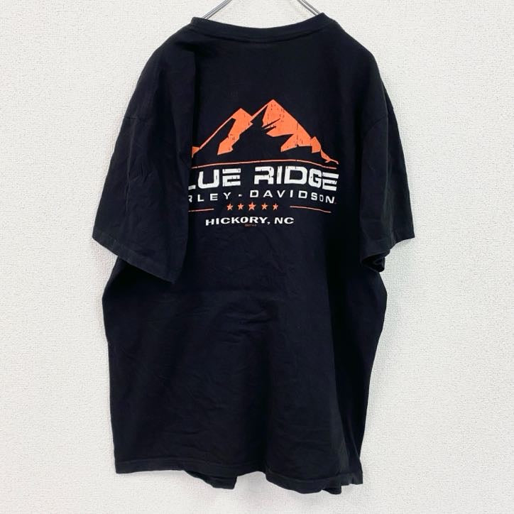 HARLEY DAVIDSON　ハーレーダビッドソン　半袖両面プリントTシャツ　黒　ブラック　XLサイズ