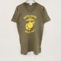 USMC　米軍　半袖プリントTシャツ　シングルステッチ　茶色　カーキブラウン　Mサイズ