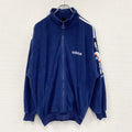 ～90s　adidas　アディダス　ベロアトラックジャケット/ジャージ　ヴィンテージ　紺　ネイビー　180サイズ