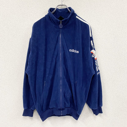 ～90s　adidas　アディダス　ベロアトラックジャケット/ジャージ　ヴィンテージ　紺　ネイビー　180サイズ