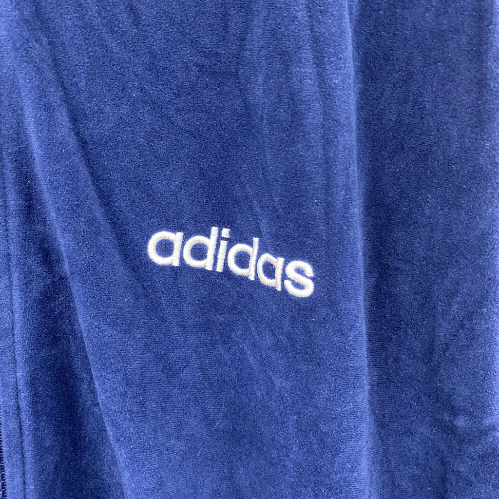 ～90s　adidas　アディダス　ベロアトラックジャケット/ジャージ　ヴィンテージ　紺　ネイビー　180サイズ