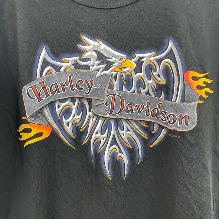 90s　HARLEY DAVIDSON　ハーレーダビッドソン　タンクトップ/ノースリーブ　黒　ブラック　Lサイズ