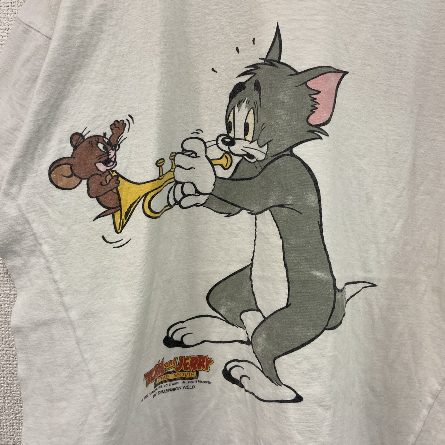90s　TOM and JERRY　トムとジェリー　半袖Tシャツ　ユーロヴィンテージ　白　ホワイト
