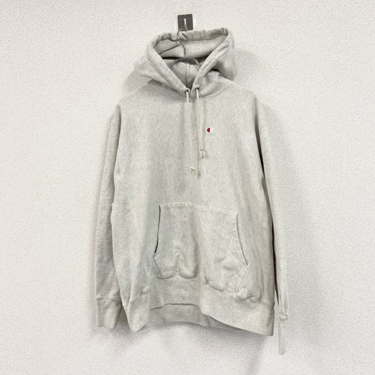 Champion　チャンピオン　リバースウィーブ　スウェットパーカー/フーディー　刺繍ロゴ　ワンポイント　現行　霜降りグレー　Lサイズ