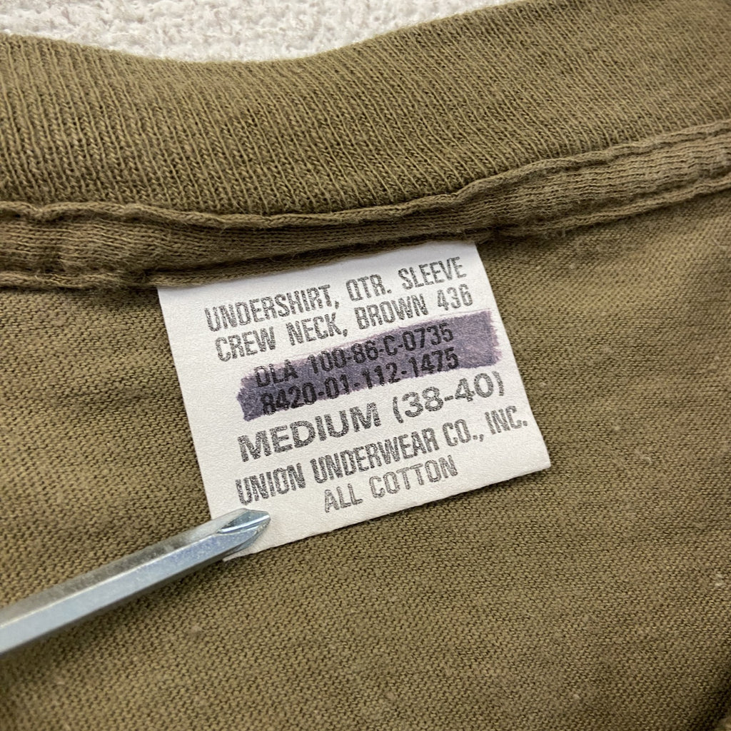 USMC　米軍　半袖プリントTシャツ　シングルステッチ　茶色　カーキブラウン　Mサイズ