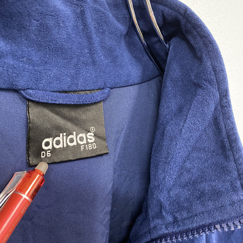 ～90s　adidas　アディダス　ベロアトラックジャケット/ジャージ　ヴィンテージ　紺　ネイビー　180サイズ