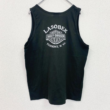 90s　HARLEY DAVIDSON　ハーレーダビッドソン　タンクトップ/ノースリーブ　黒　ブラック　Lサイズ