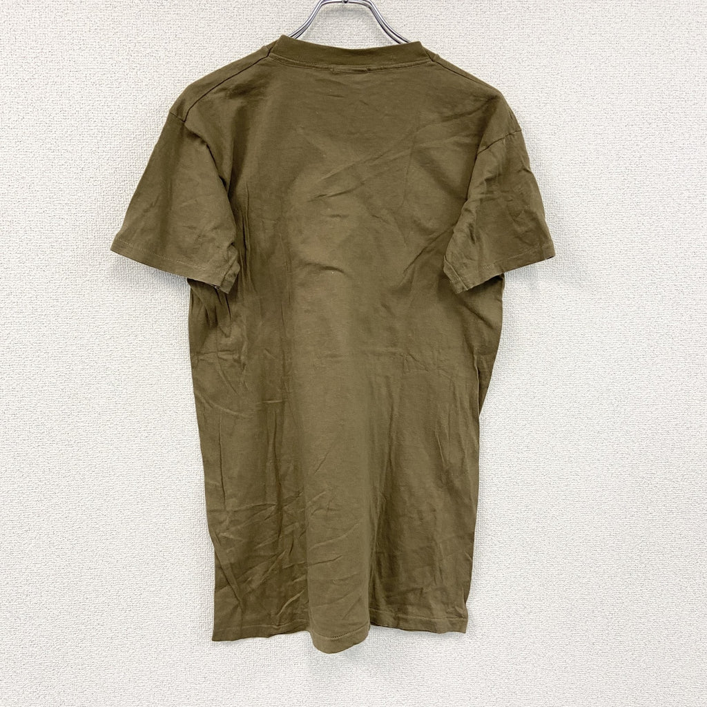USMC　米軍　半袖プリントTシャツ　シングルステッチ　茶色　カーキブラウン　Mサイズ