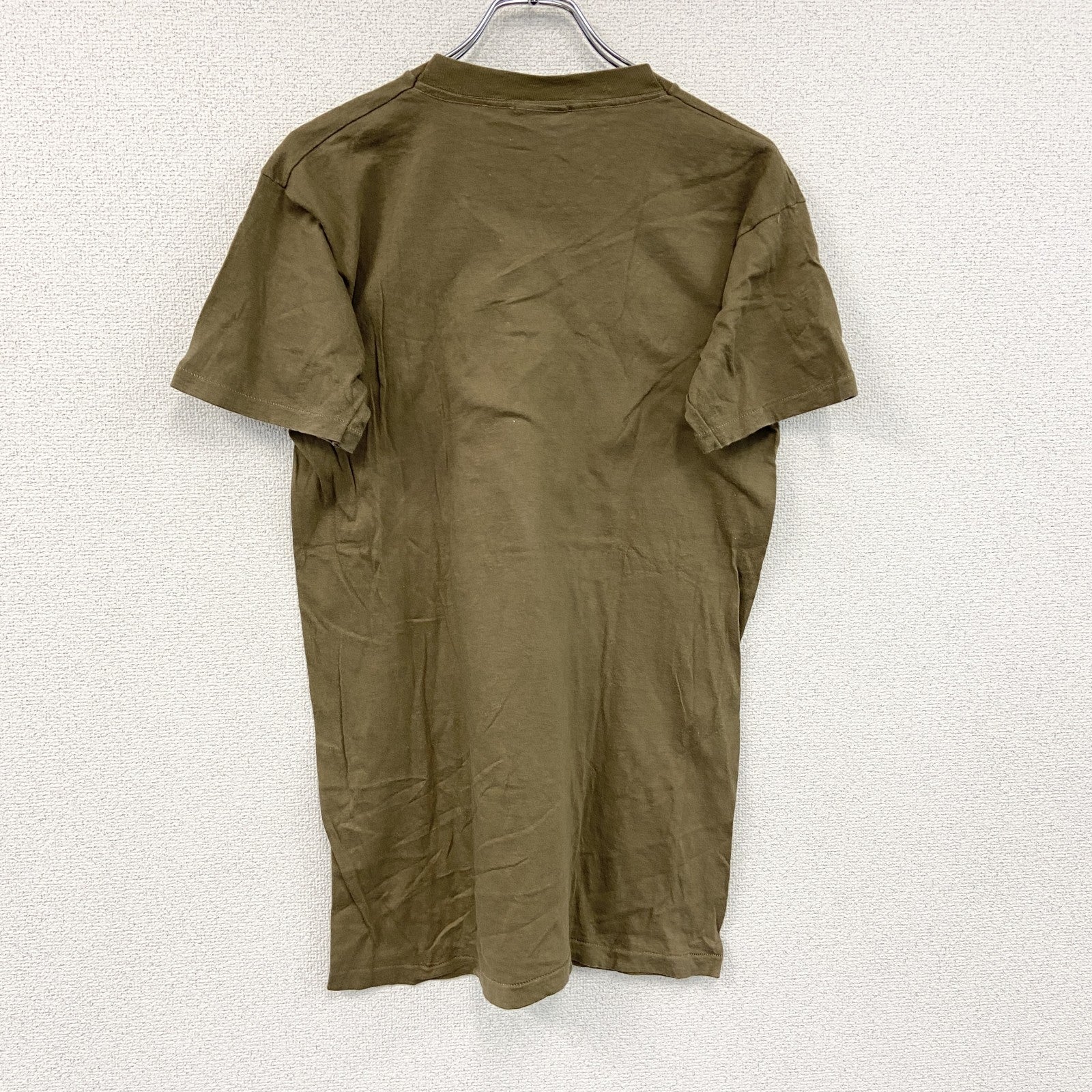 USMC　米軍　半袖プリントTシャツ　シングルステッチ　茶色　カーキブラウン　Mサイズ