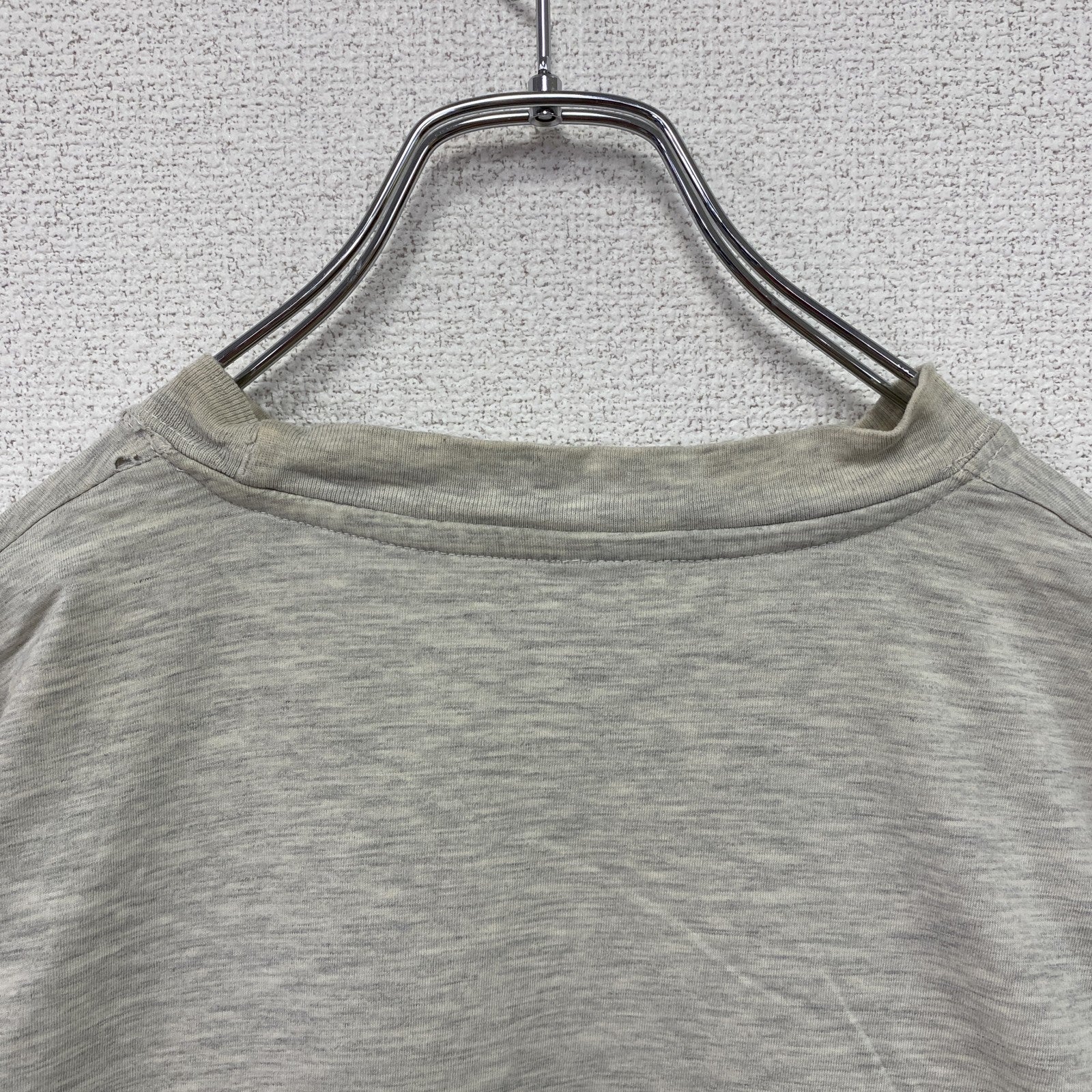 90s　半袖プリントTシャツ　染み込みプリント　ヴィンテージ　霜降りグレー　