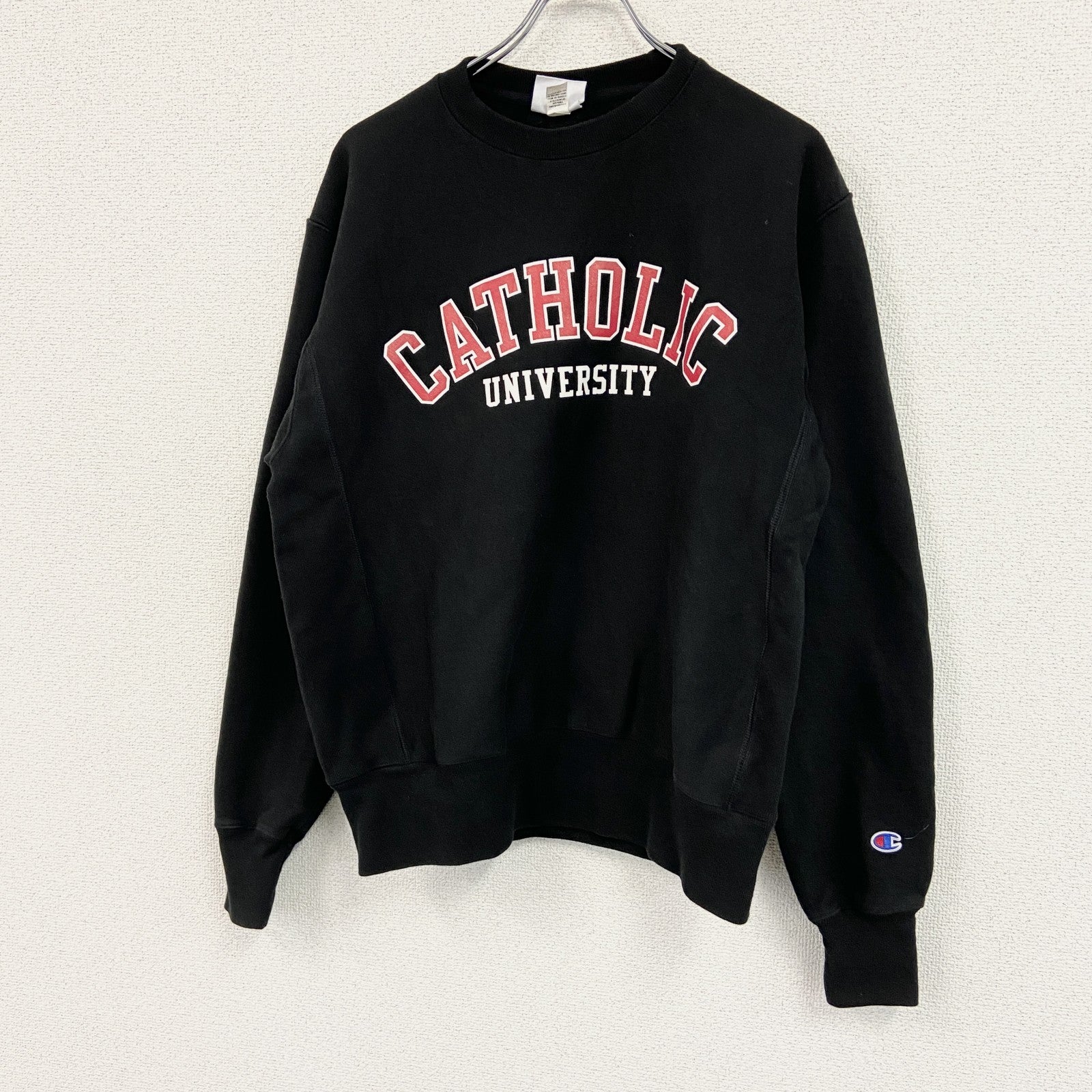 Champion　チャンピオン　リバースウィーブ　スウェット/トレーナー　カレッジロゴ　アーチプリント　現行　黒　ブラック　Mサイズ