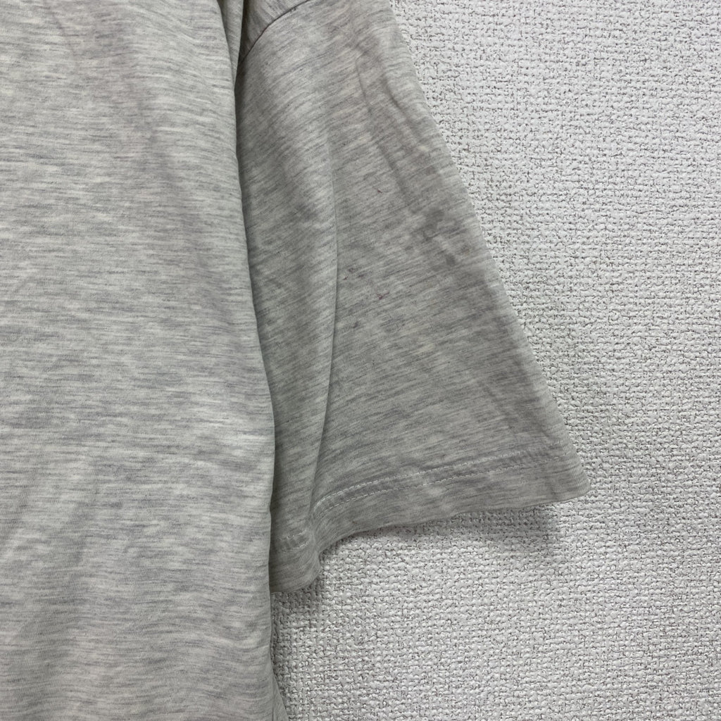 90s　半袖プリントTシャツ　染み込みプリント　ヴィンテージ　霜降りグレー　