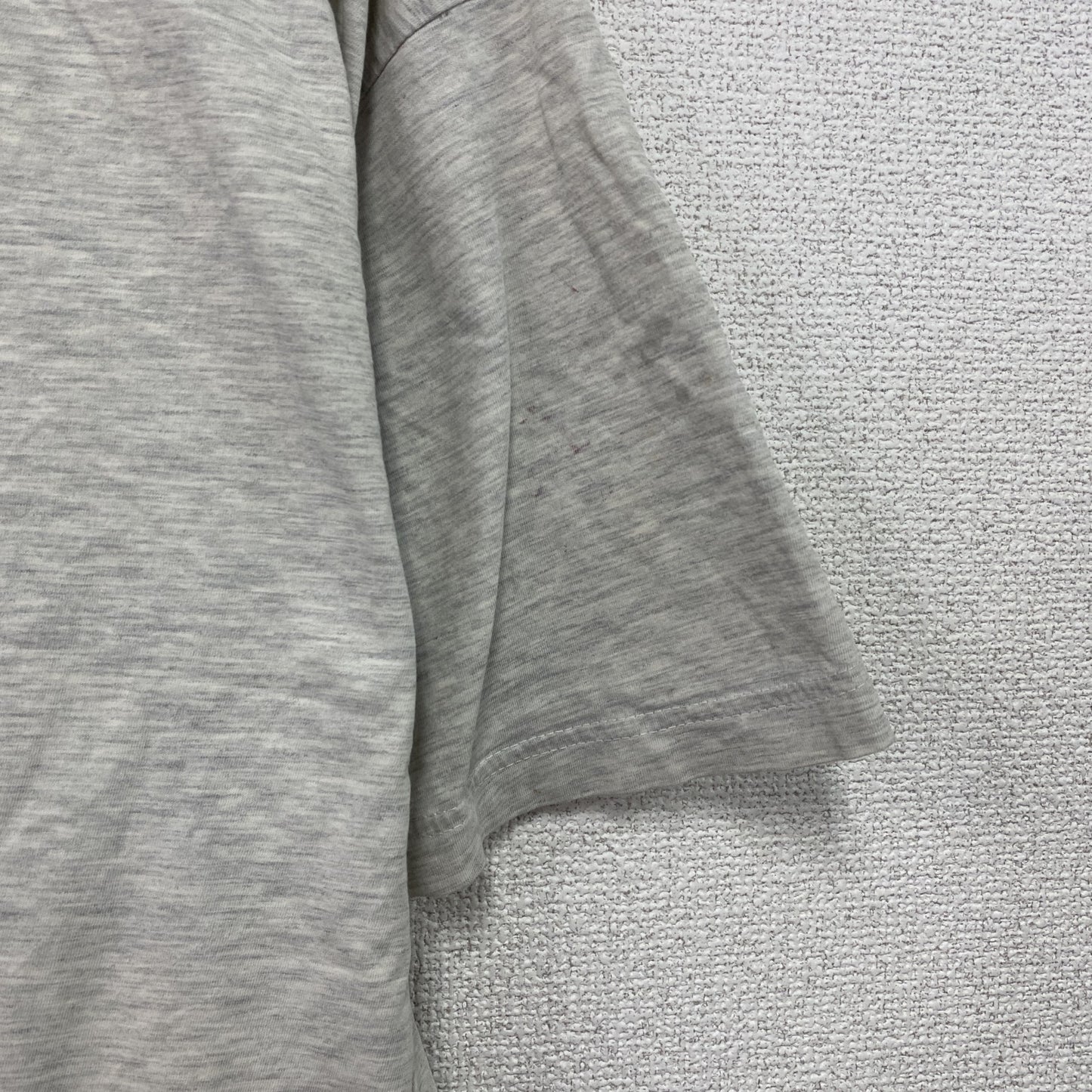 90s　半袖プリントTシャツ　染み込みプリント　ヴィンテージ　霜降りグレー　