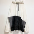 古着 used　RUSSELL ラッセル　長袖ナイロンジャケット　フルジップパーカー　白　黒　ビックシルエット　3XL