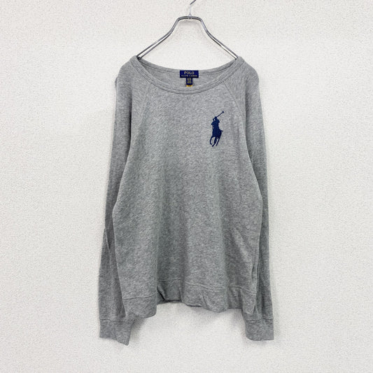 POLO RALPH LAUREN　ポロラルフローレン　コットンニットセーター　ビッグポニー　灰色　グレー　XLサイズ