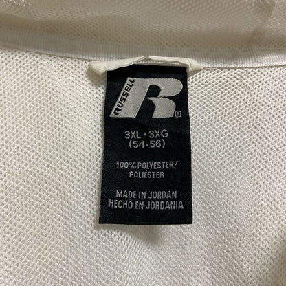 古着 used　RUSSELL ラッセル　長袖ナイロンジャケット　フルジップパーカー　白　黒　ビックシルエット　3XL