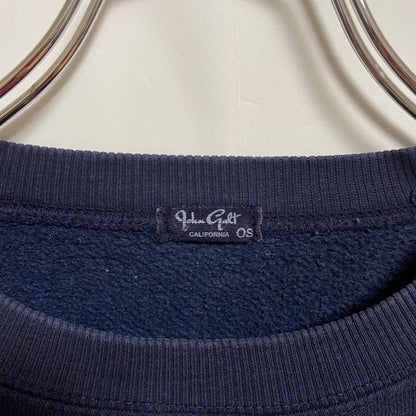 古着 used　JOHN GALT　長袖クルーネックアメリカ国旗刺繍スウェット　トレーナー　レトロデザイン　ネイビー