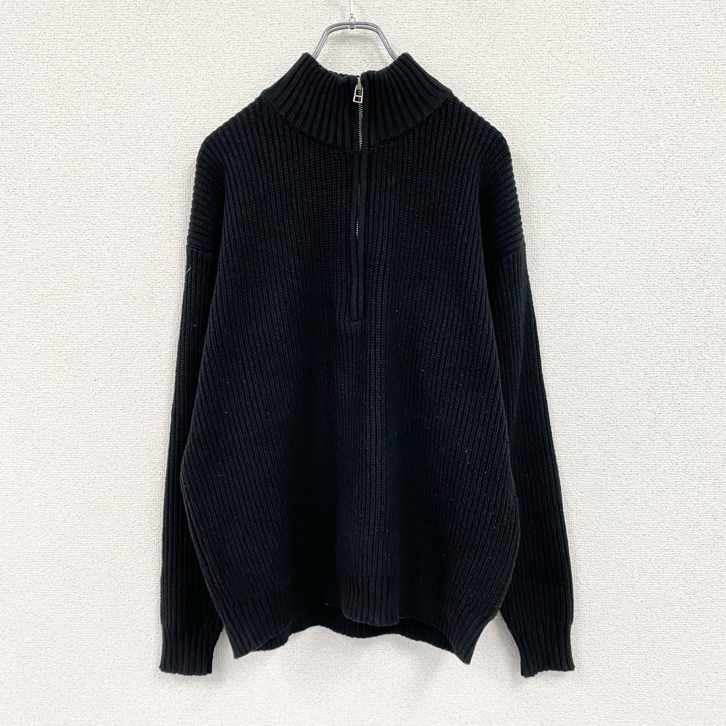 SHIPS　シップス　ハーフジップニットセーター　黒　ブラック　Sサイズ