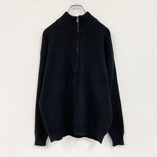 SHIPS　シップス　ハーフジップニットセーター　黒　ブラック　Sサイズ