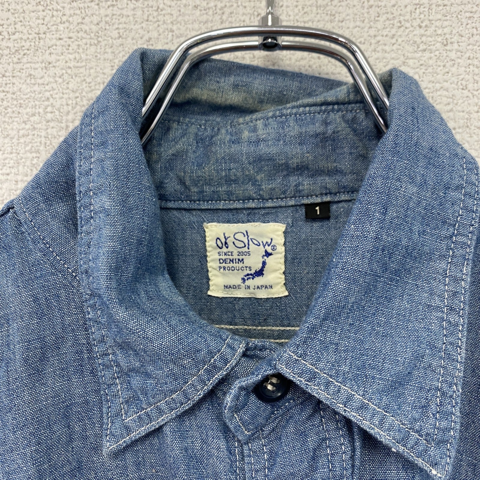 orSlow　オアスロウ　長袖シャンブレーシャツ　インディゴ　1サイズ