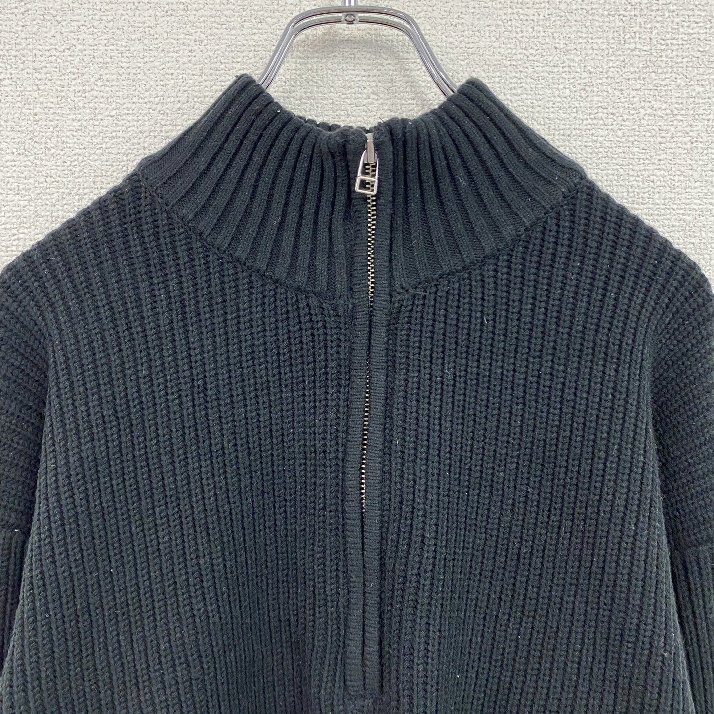 SHIPS　シップス　ハーフジップニットセーター　黒　ブラック　Sサイズ