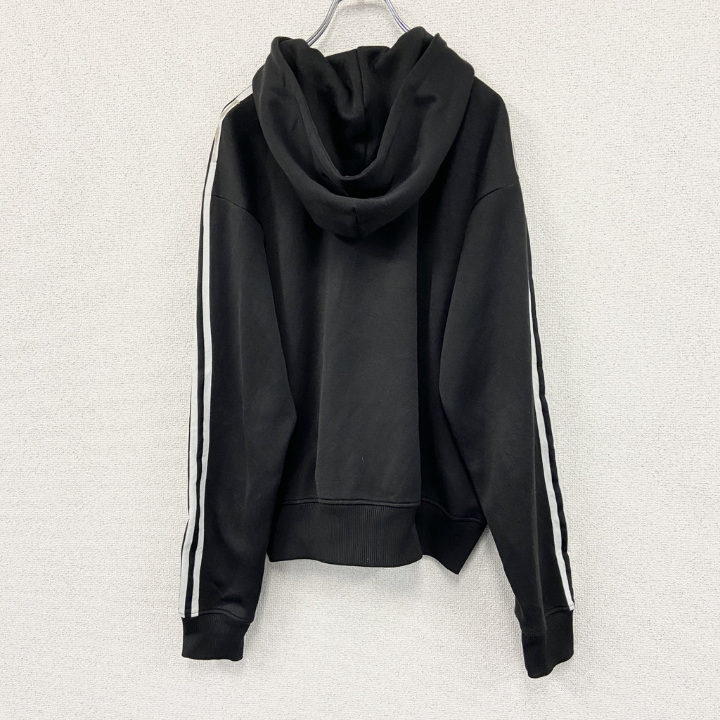00s　adidas　アディダス　トラックジャケット/ジャージパーカー　デカロゴ　ヴィンテージ　黒　ブラック　Lサイズ