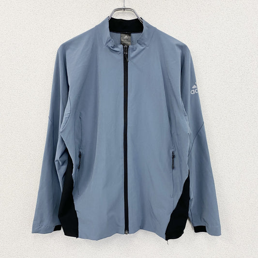adidas　アディダス　CLIMALITE　フルジップジャケット　水色　ライトブルー　黒　ブラック　Lサイズ