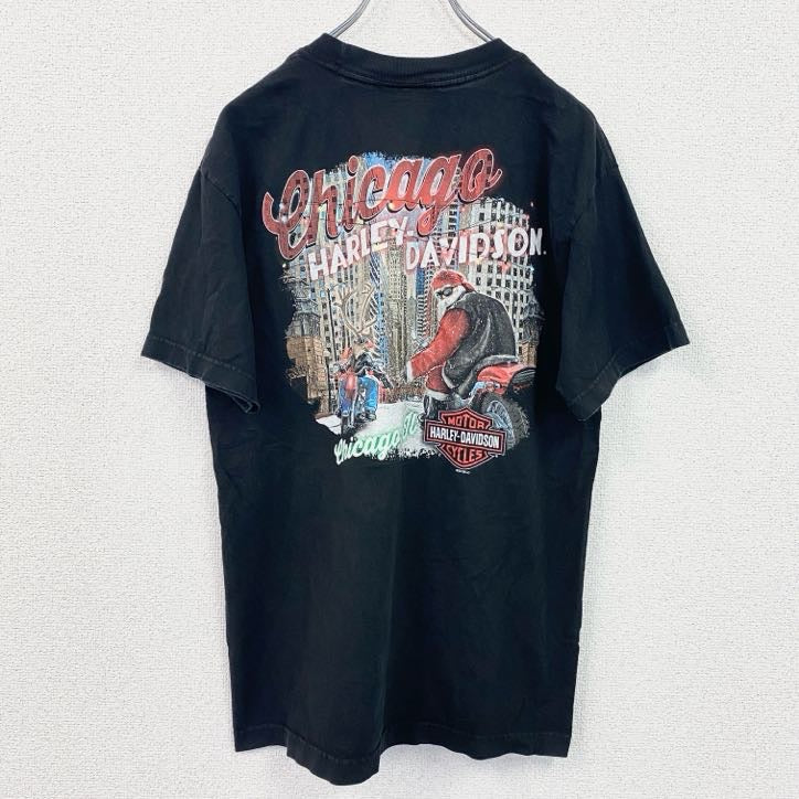 HARLEY DAVIDSON　ハーレーダビッドソン　半袖プリントTシャツ　黒　ブラック　Mサイズ