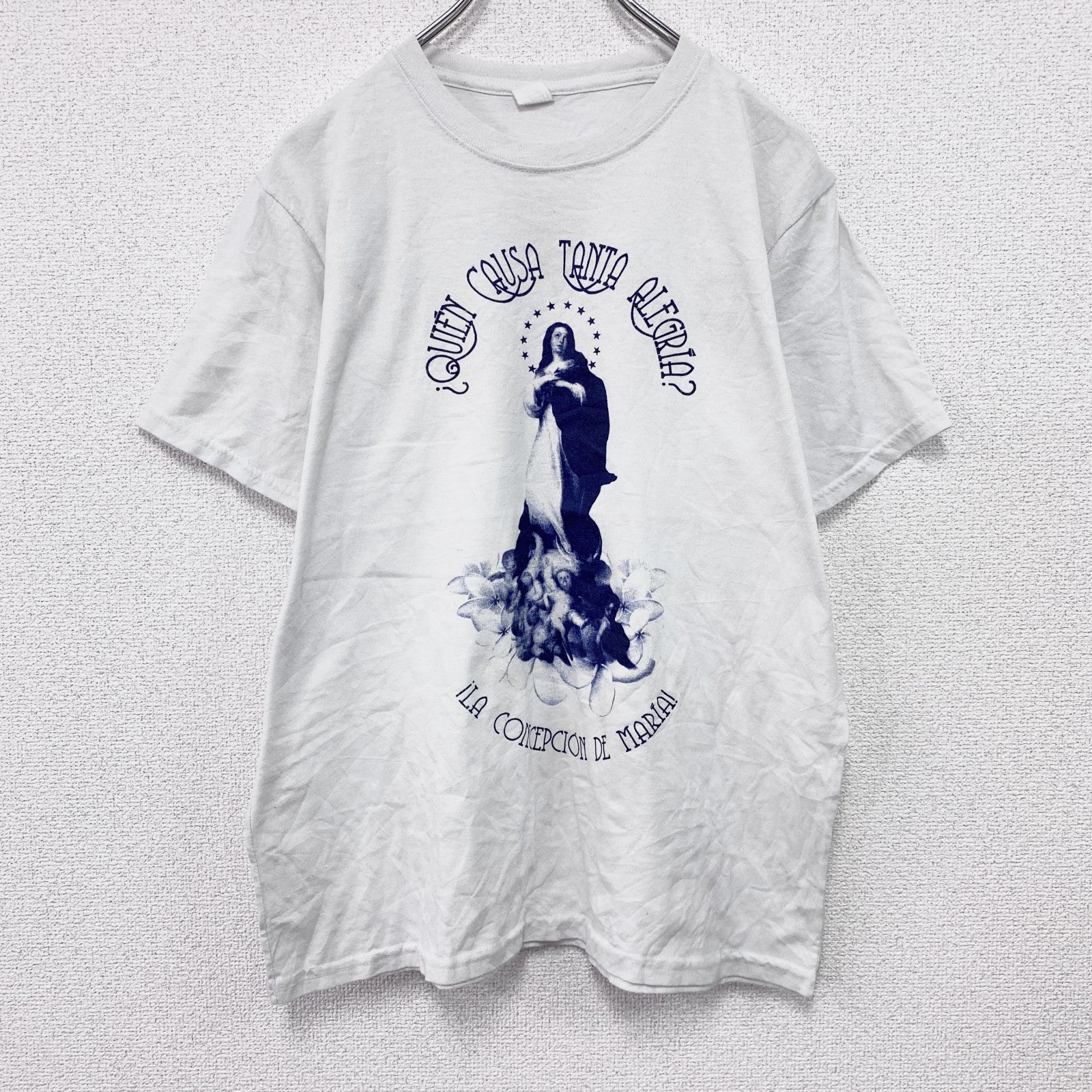 ～00s　3HHH　グアダルーペ　聖母マリア　半袖プリントTシャツ　ヴィンテージ　白　ホワイト　