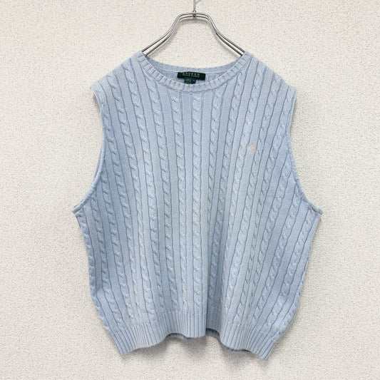 RALPH LAUREN　ラルフローレン　コットンニットベスト　水色　ライトブルー　XLサイズ