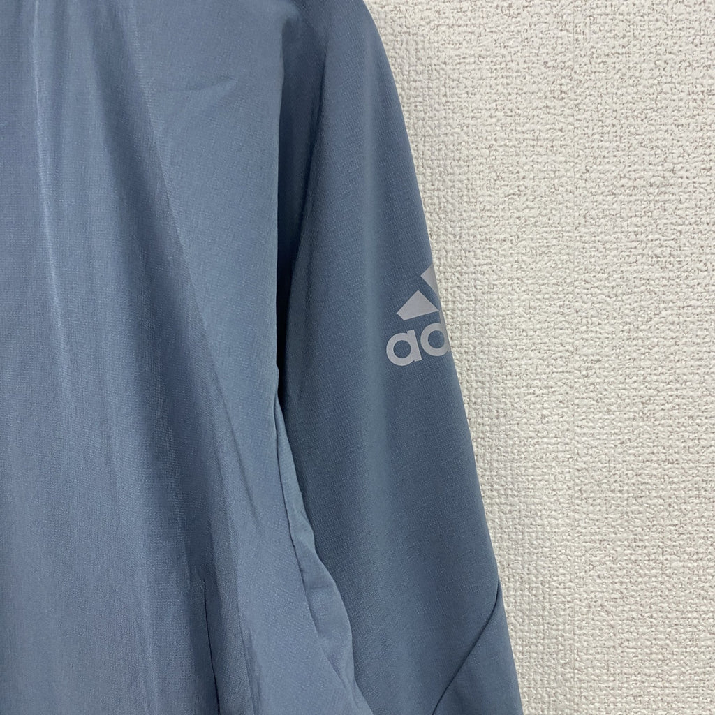 adidas　アディダス　CLIMALITE　フルジップジャケット　水色　ライトブルー　黒　ブラック　Lサイズ