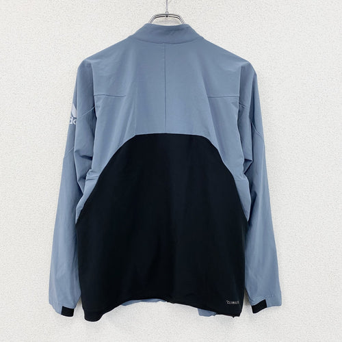 adidas　アディダス　CLIMALITE　フルジップジャケット　水色　ライトブルー　黒　ブラック　Lサイズ
