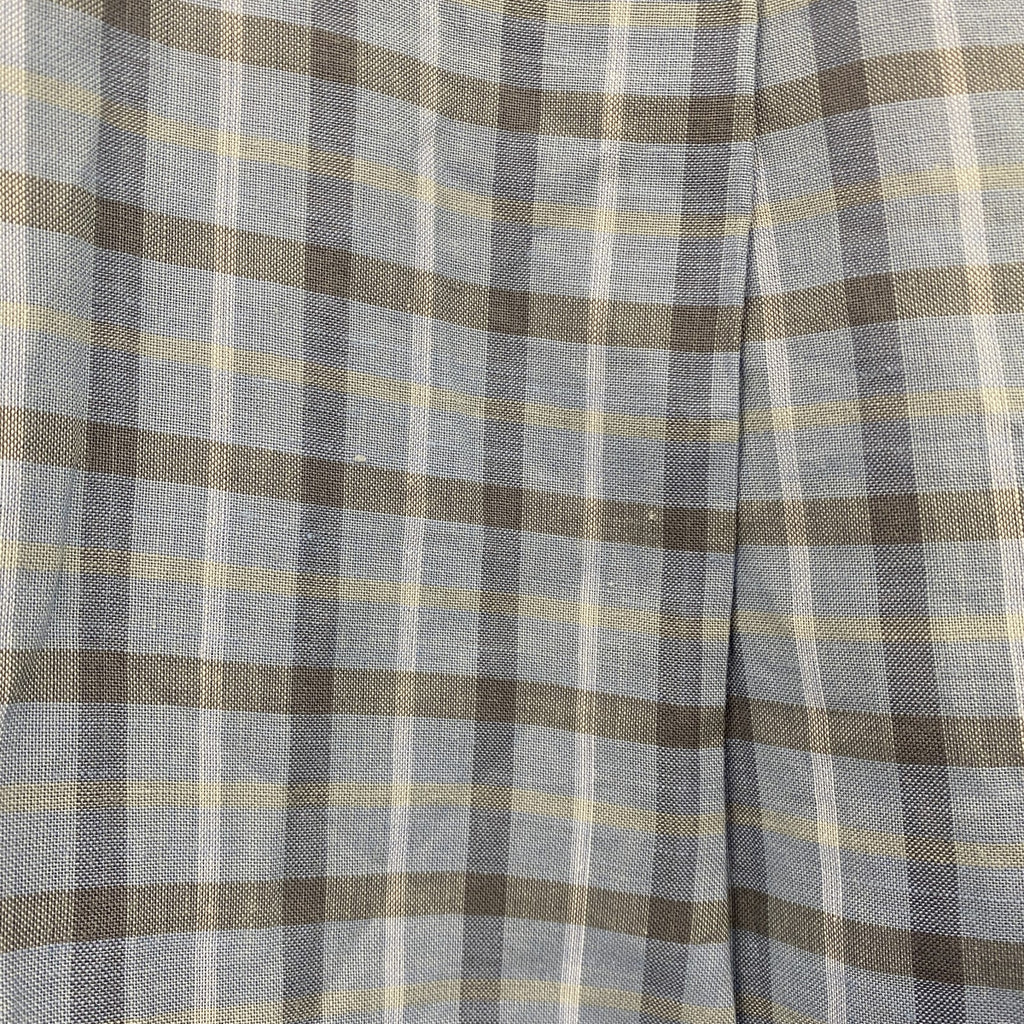 LANVIN CLASSIQUE　ランバン　半袖チェックシャツ　胸ポケット　水色　ライトブルー　Mサイズ