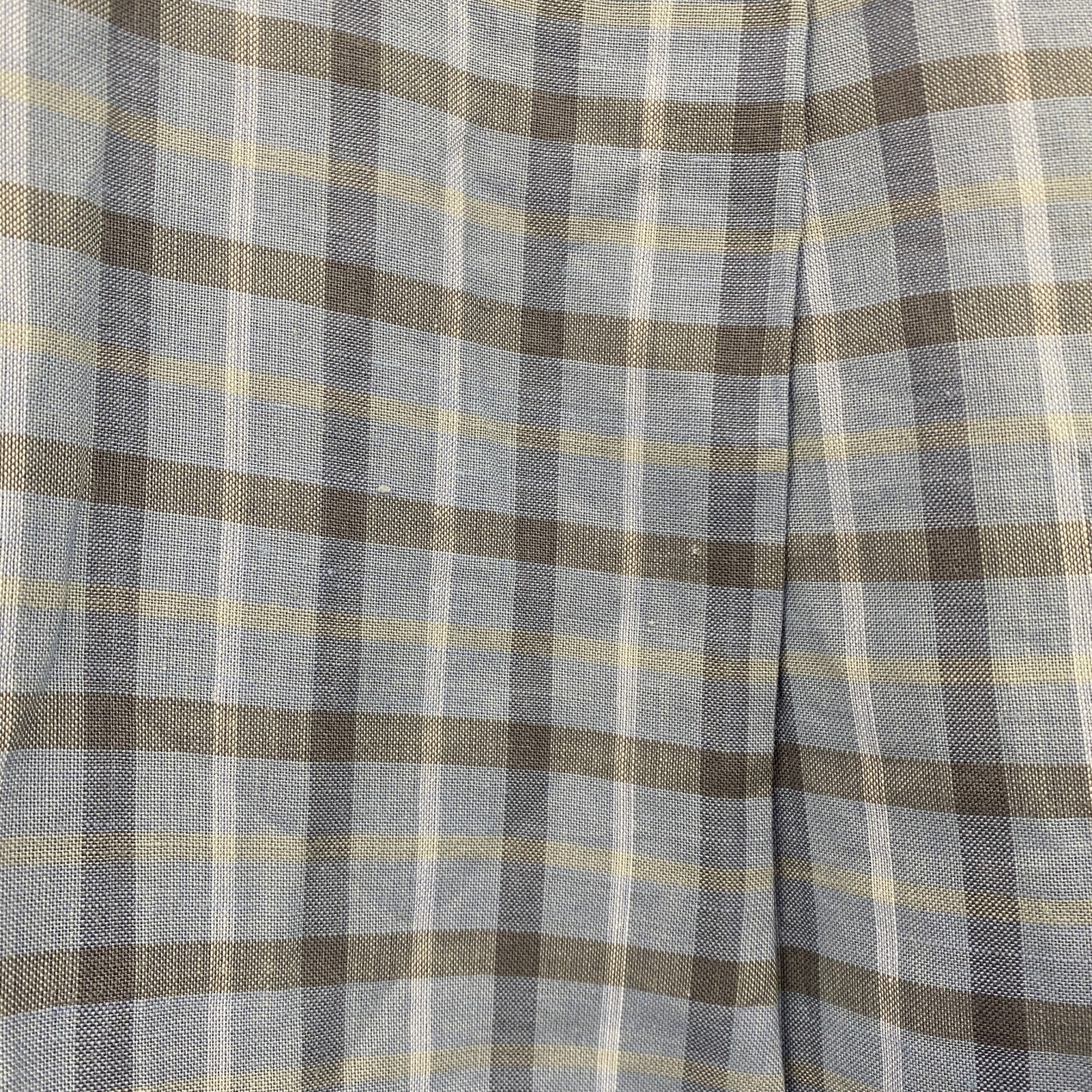 LANVIN CLASSIQUE　ランバン　半袖チェックシャツ　胸ポケット　水色　ライトブルー　Mサイズ