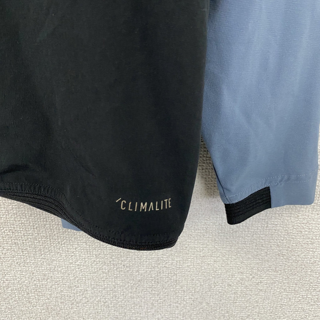 adidas　アディダス　CLIMALITE　フルジップジャケット　水色　ライトブルー　黒　ブラック　Lサイズ