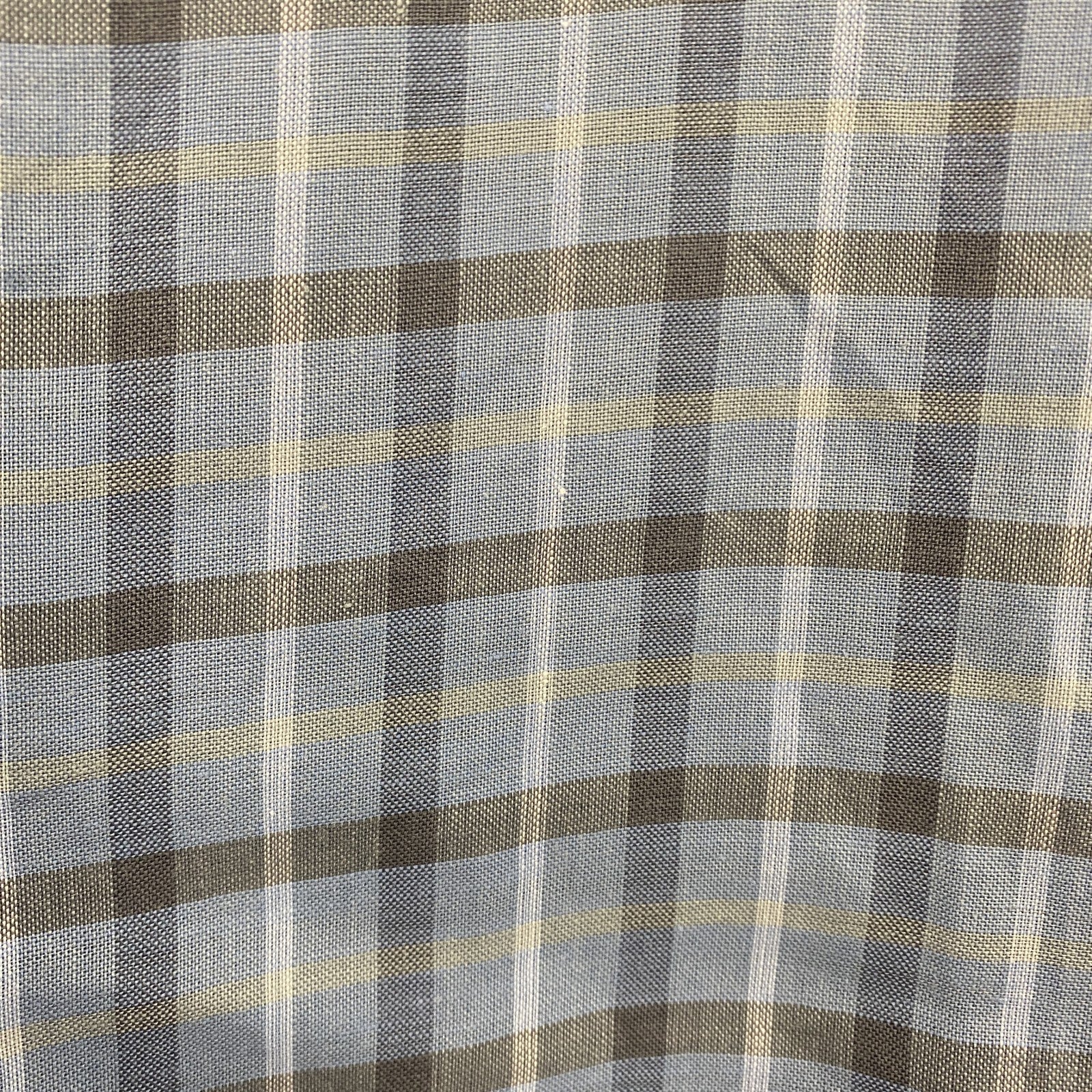 LANVIN CLASSIQUE　ランバン　半袖チェックシャツ　胸ポケット　水色　ライトブルー　Mサイズ