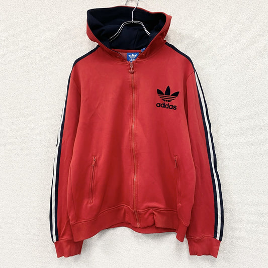 adidas　アディダス　トラックジャケット/ジャージパーカー　デカロゴ　赤　レッド　Mサイズ