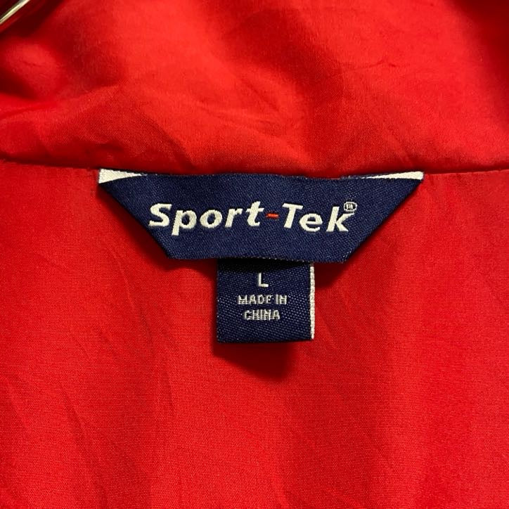 古着 used　Sport-Tek　長袖刺繍ナイロンジャケット　海賊　パイレーツ　赤　レッド　レトロデザイン　Lサイズ