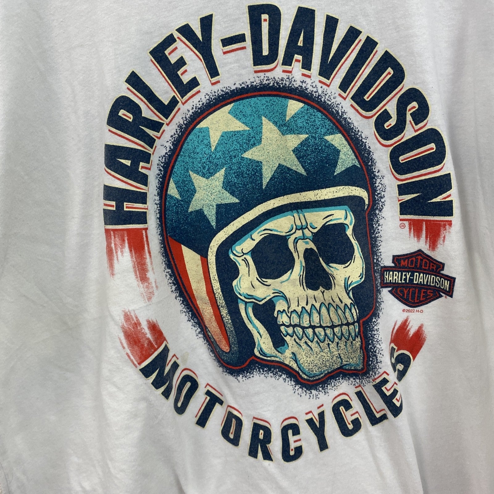 HARLEY DAVIDSON　ハーレーダビッドソン　半袖両面プリントTシャツ　白　ホワイト　XLサイズ
