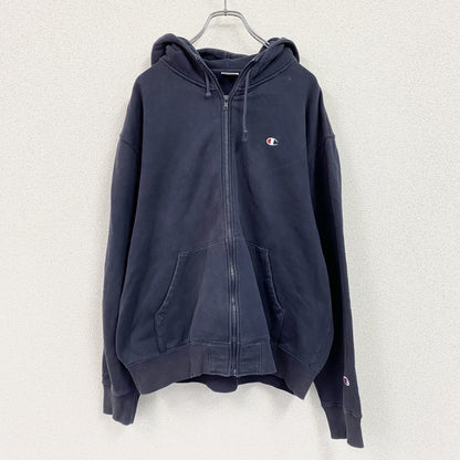 Champion　チャンピオン　フルジップパーカー/フーディー　紺　ネイビー　XLサイズ　古着