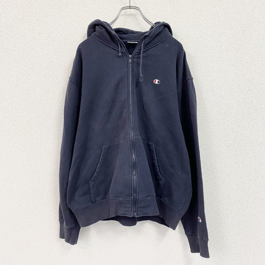Champion　チャンピオン　フルジップパーカー/フーディー　紺　ネイビー　XLサイズ　古着