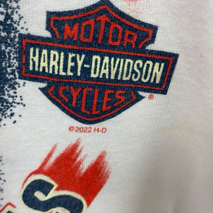 HARLEY DAVIDSON　ハーレーダビッドソン　半袖両面プリントTシャツ　白　ホワイト　XLサイズ