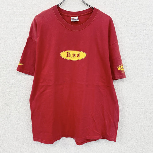 00s　Hanes　BEEFY-T　早稲田大学　水泳部　半袖プリントTシャツ　赤　レッド　XLサイズ