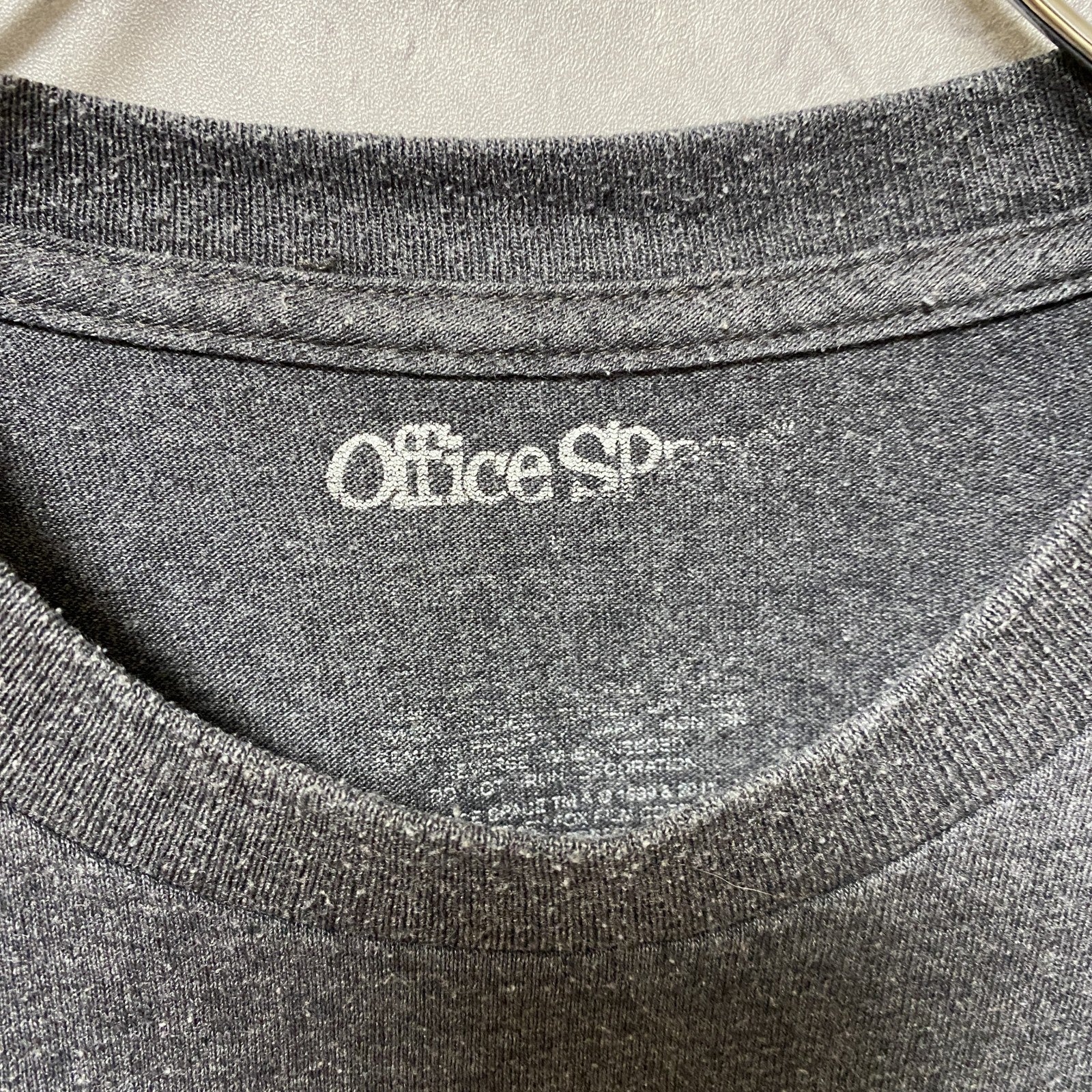 古着 used　Office Space　半袖プリントTシャツ　グレー　レトロ　デザイン　個性的　クルーネック　春夏服　XLサイズ