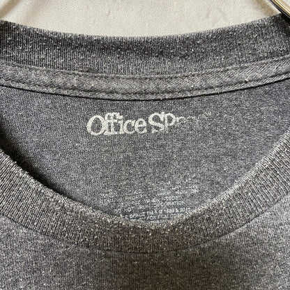 古着 used　Office Space　半袖プリントTシャツ　グレー　レトロ　デザイン　個性的　クルーネック　春夏服　XLサイズ