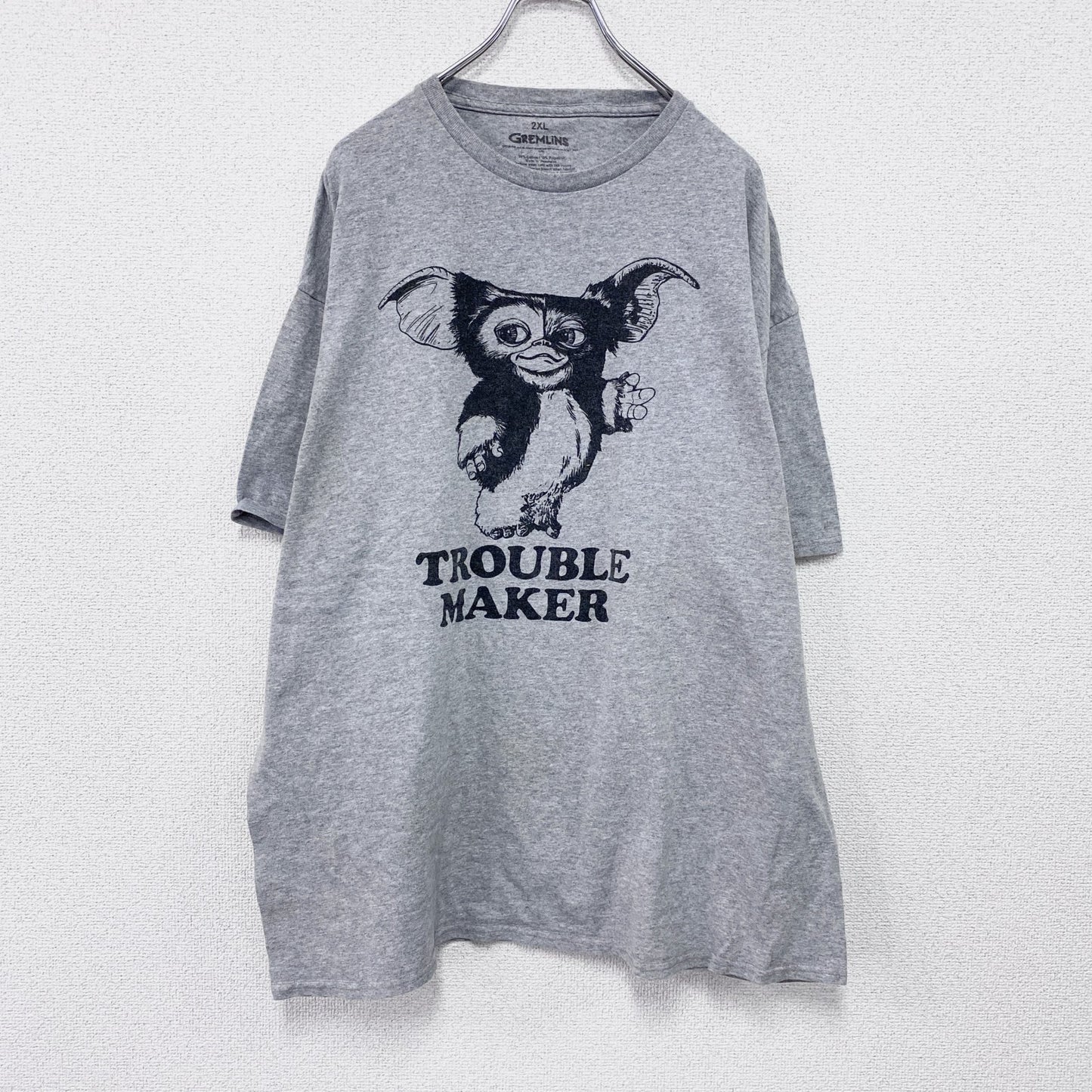 GREMLINS　グレムリン　ギズモ　半袖Tシャツ　ムービーT　キャラクターT　灰色　グレー　2XLサイズ